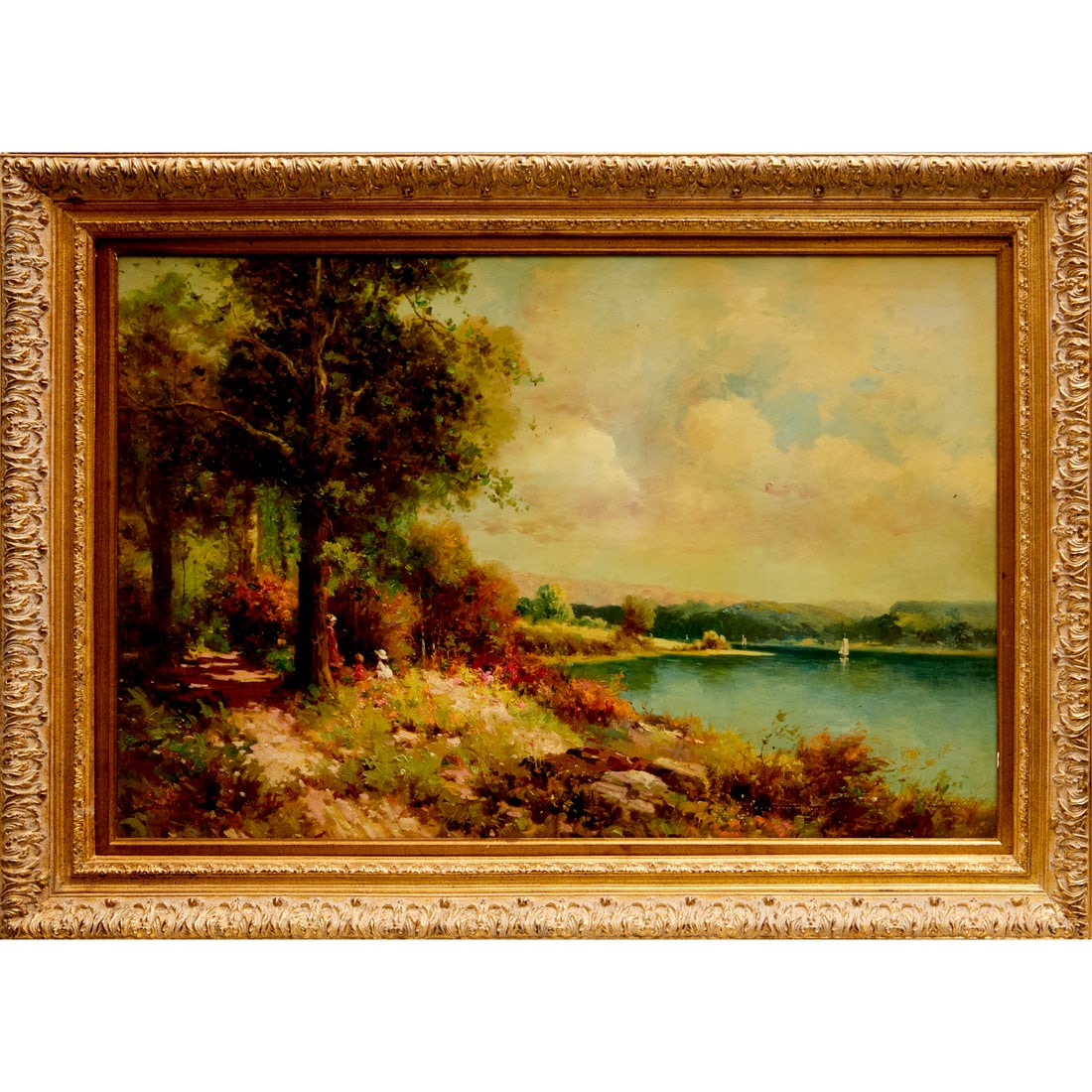 F. Latte, large Impressionist oil on canvas (1 of 6)