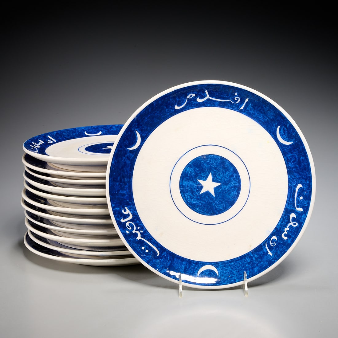 Set (12) large hand-painted Ottoman plates (1 of 8)