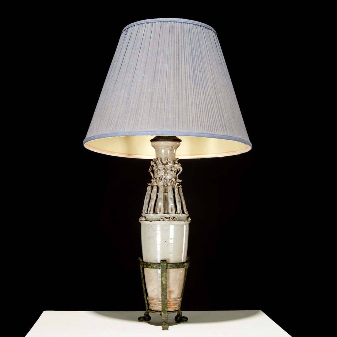 Chinese Song style pottery funerary urn lamp (1 of 7)