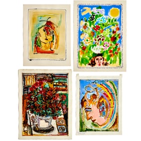(4) Yanni Posnakoff, mixed media on paper