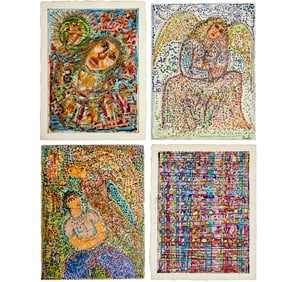 (4) Yanni Posnakoff, mixed media on paper, c. 1980