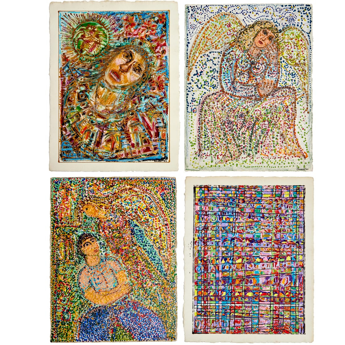 (4) Yanni Posnakoff, mixed media on paper, c. 1980 (1 of 7)