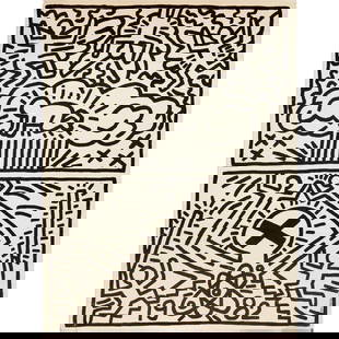 Keith Haring, poster for Nuclear Disarmament, 1982: Keith Haring, poster for Nuclear Disarmament, 1982, Keith Haring (American, 1958-1990), offset lithograph, copyright "K. Haring" lower left, loose and unframed, 24"h x 18"w