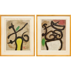 Joan Miro (after), (2) Maeght lithographs, 1960
