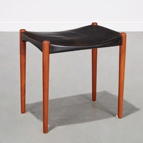 Bender-Madsen and Larsen, teak and leather stool