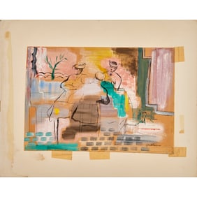 Lilian Geltman, gouache on board