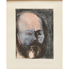 Jim Dine, hand-colored self-portrait, 1978