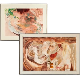 Karen Brussat Butler, (2) watercolors