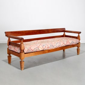 Antique Scandinavian carved wood settee