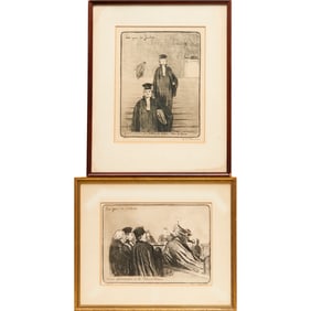 Honore Daumier, (2) signed etchings