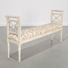 Louis XVI style painted bench