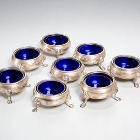 Lionel Alfred Crichton, set (8) sterling salts