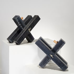 Francois Arnal, pair table lamps, ex Christie's