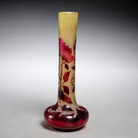 Emile Galle style cameo glass vase