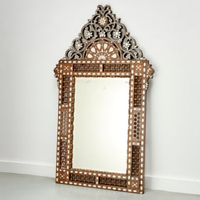 Vintage Moroccan mother-of-pearl inlaid mirror