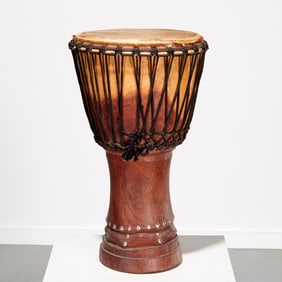 West African hand-carved Djembe drum
