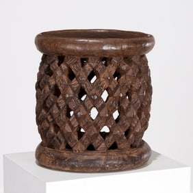 Bamileke People, carved wood stool