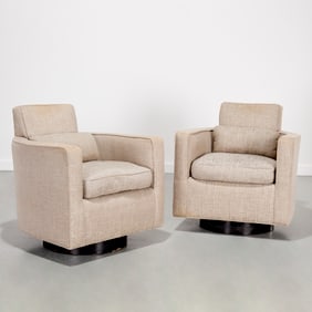 Mason-Art, pair Modernist swivel club chairs