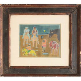 Saul Hanig, gouache on paper, 1963