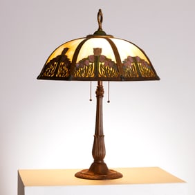 Miller Lamp Co., slag glass table lamp