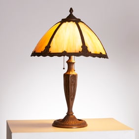 Salem Bros slag glass table lamp