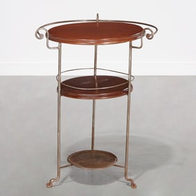 French style mahogany three tier serving stand