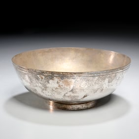 Mueck-Cary, modernist silver plate bowl