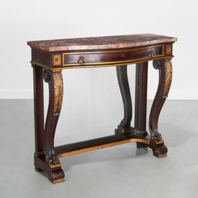 Regency style parcel gilt mahogany pier table
