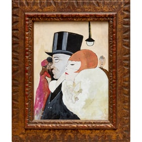 Jeanne Mammen (after), oil on paper board