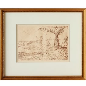 Ker Xavier Roussel, sepia ink etching, c. 1910