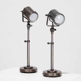 Pair Pottery Barn photographer's task table lamps