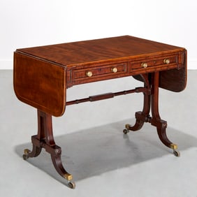 Regency inlaid mahogany sofa table