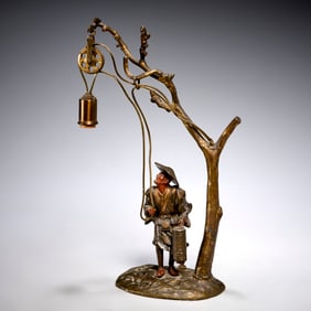 Japanese Meiji style figural lamp