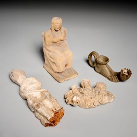 Group (4) carved stone antiquities