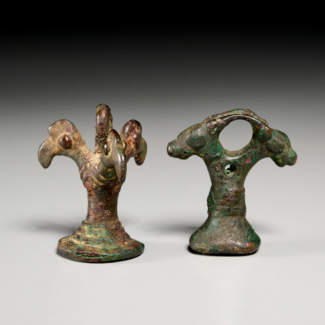 (2) Luristan style bronze seals, ex Museum (1 of 5)