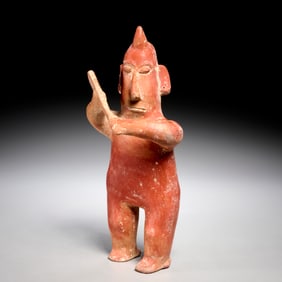 Jalisco style pottery warrior figure