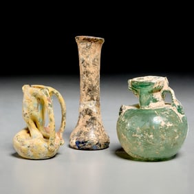 (3) Miniature Roman glass vessels