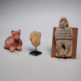 (3) Pre-Columbian terracotta figures