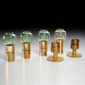 Hans-Agne Jakobsson, brass & glass candle votives