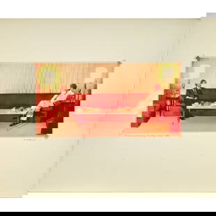 Ger Van Elk, photograph, 1975: Ger Van Elk, photograph, 1975, Ger Van Elk, (Dutch, 1941-2014), "The Symmetry of Diplomacy", painted color photograph mounted on board, signed, dated, titled and numbered 15/60, lower margin, Ger Van