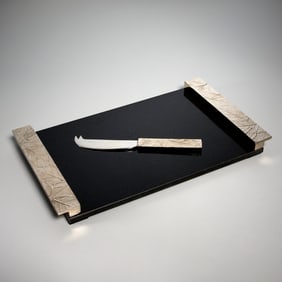 Michael Aram, silver and granite cheese board