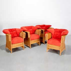 Set (4) Casa Lopez, Paris rattan armchairs