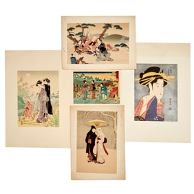 Group (5) Japanese woodblock prints