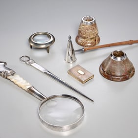(7) desk accessories, incl. Tiffany & Co.