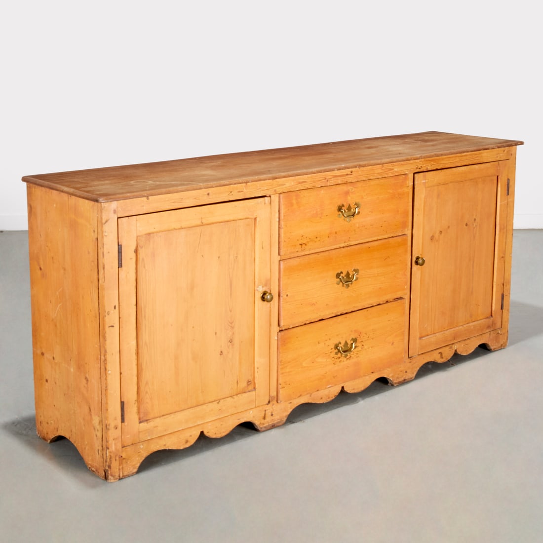 English Provincial waxed pine sideboard (1 of 6)