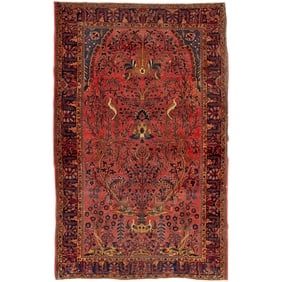 Vintage Sarouk pictoral rug