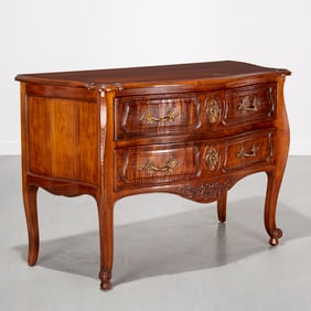French Louis XV style carved walnut commode