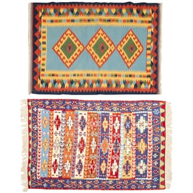(2) Vintage Kilim rugs
