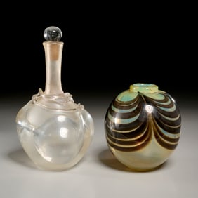 Roland Jahn, art glass vase and decanter, 1972