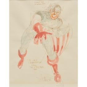 Joe Simon, original Captain America drawing